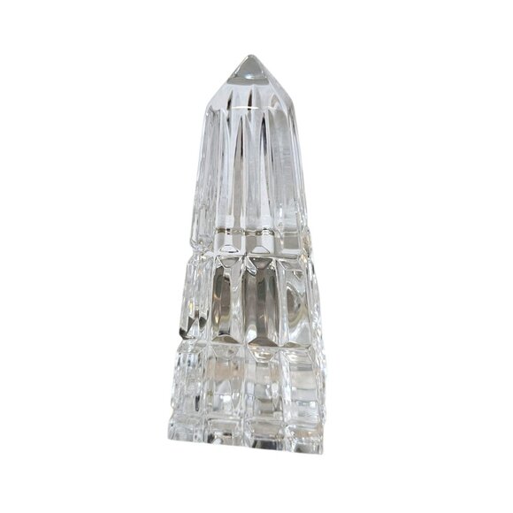 WATERFORD CRYSTAL CLOCK OBELISK PYRAMID 6" Ireland Needs Battery MINT Condition - Picture 6 of 11